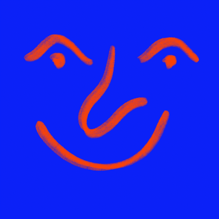 Illustrated winking face