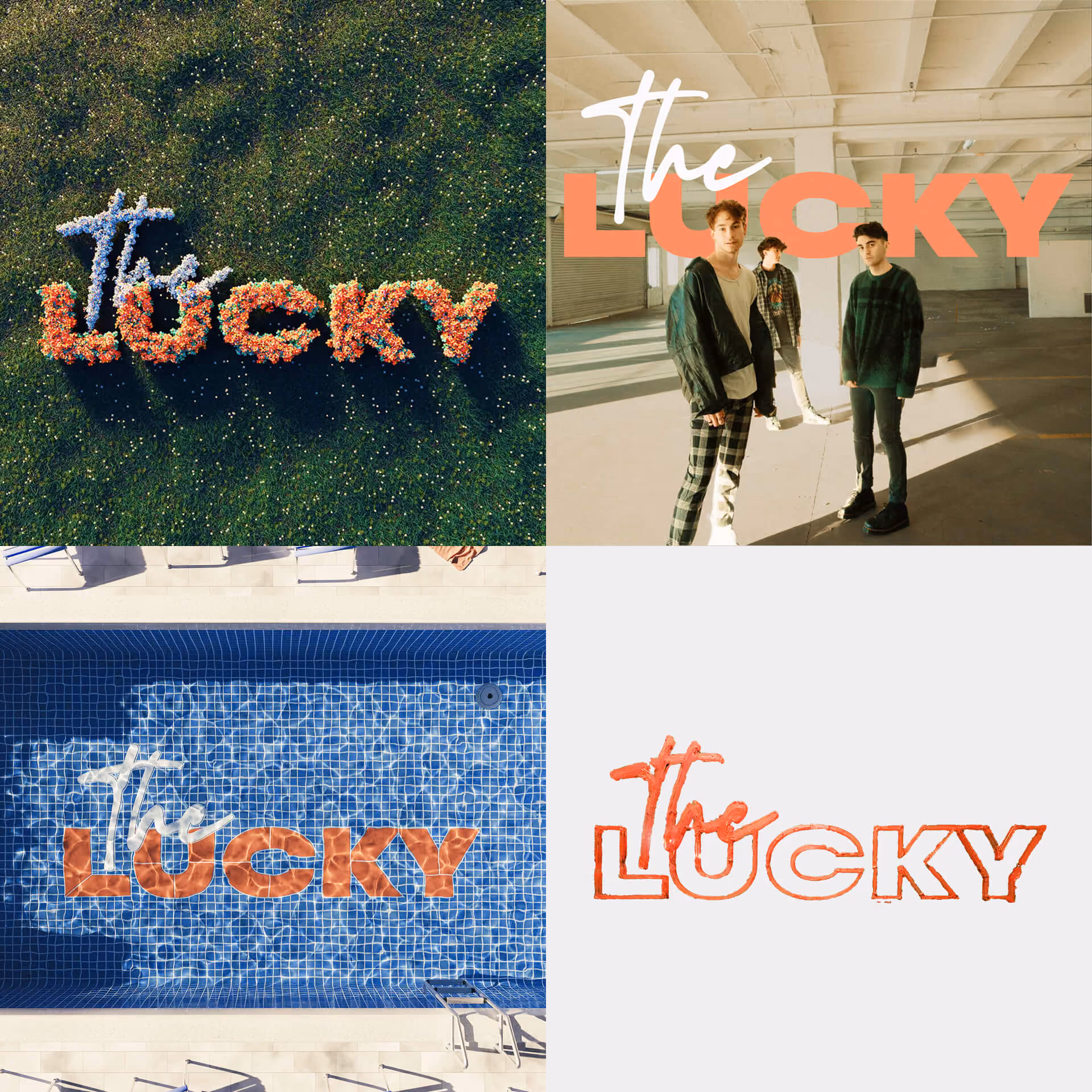The Lucky brand identity collage