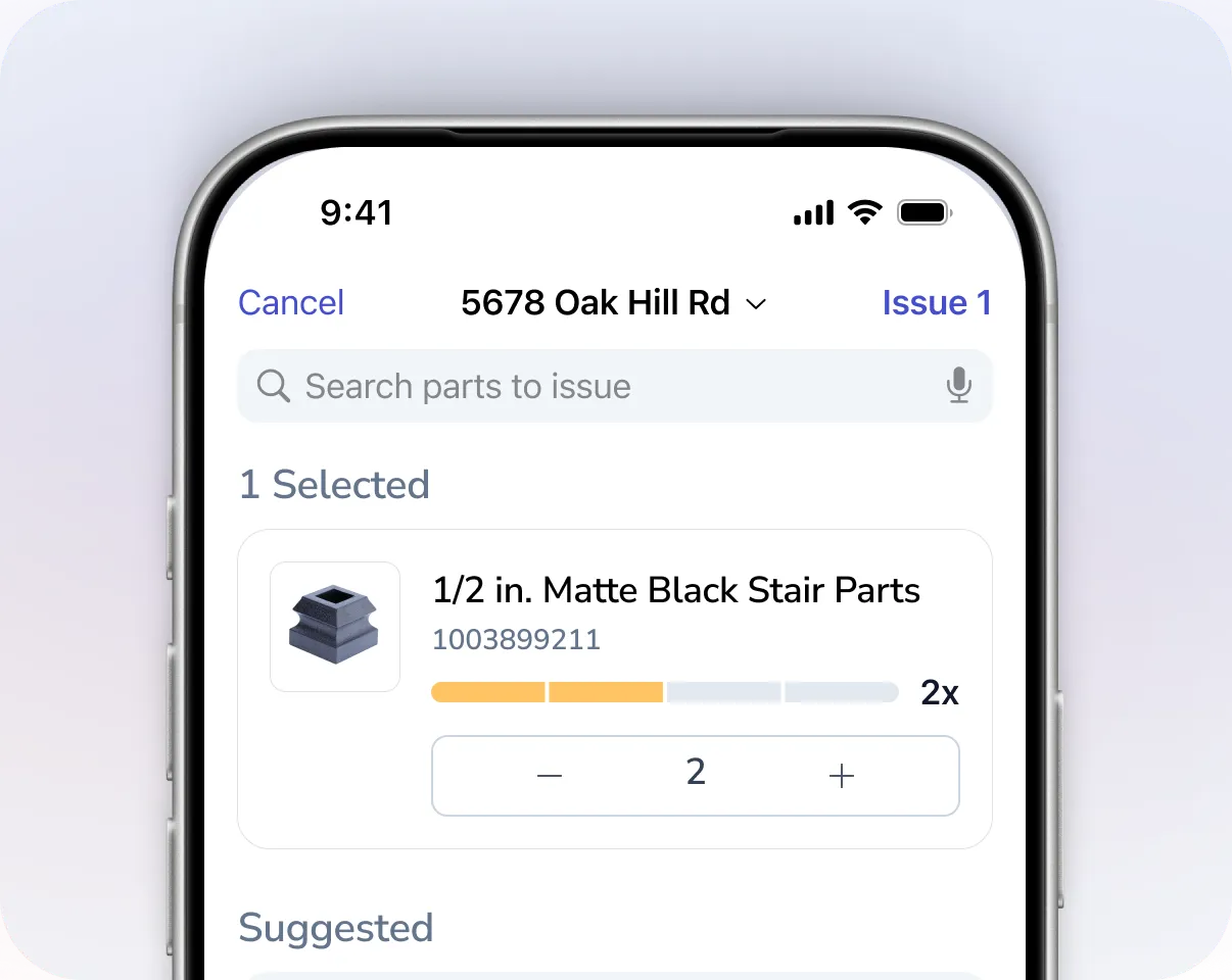 Stylized white checks with dollar signs on a gradient background with a track payment button.