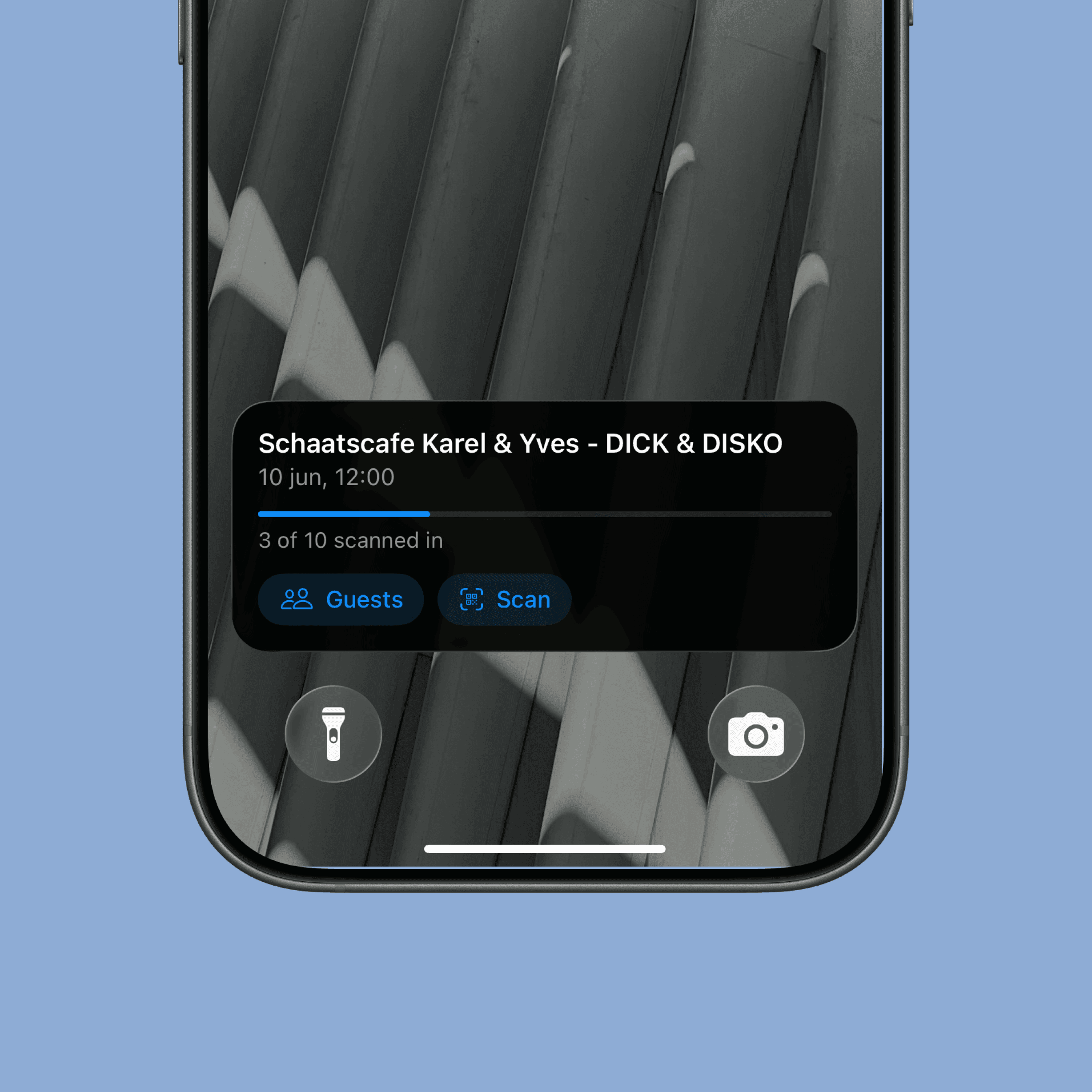 WeTicket scan app showing all sales in one place