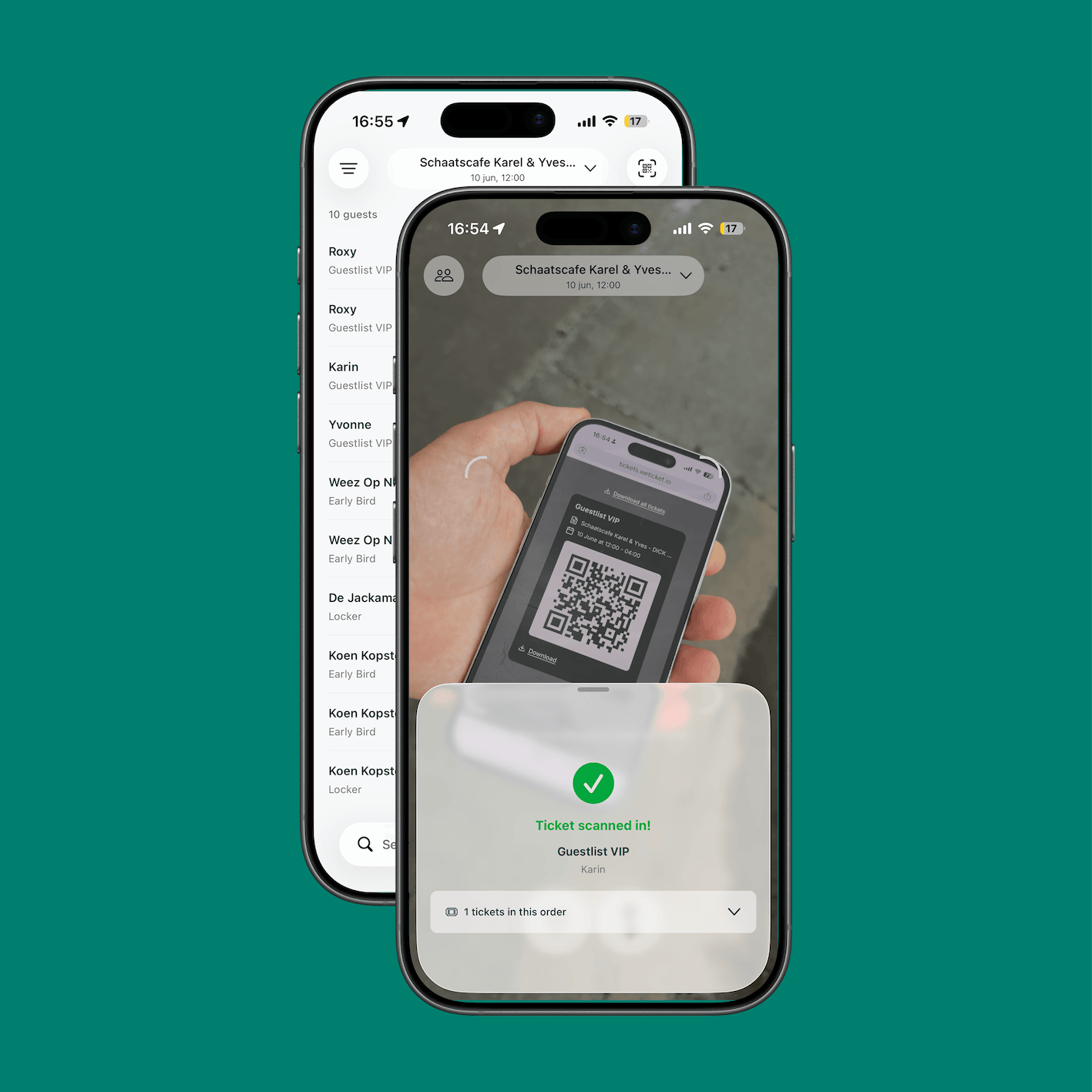 WeTicket guestlist and ticket scanning in the app