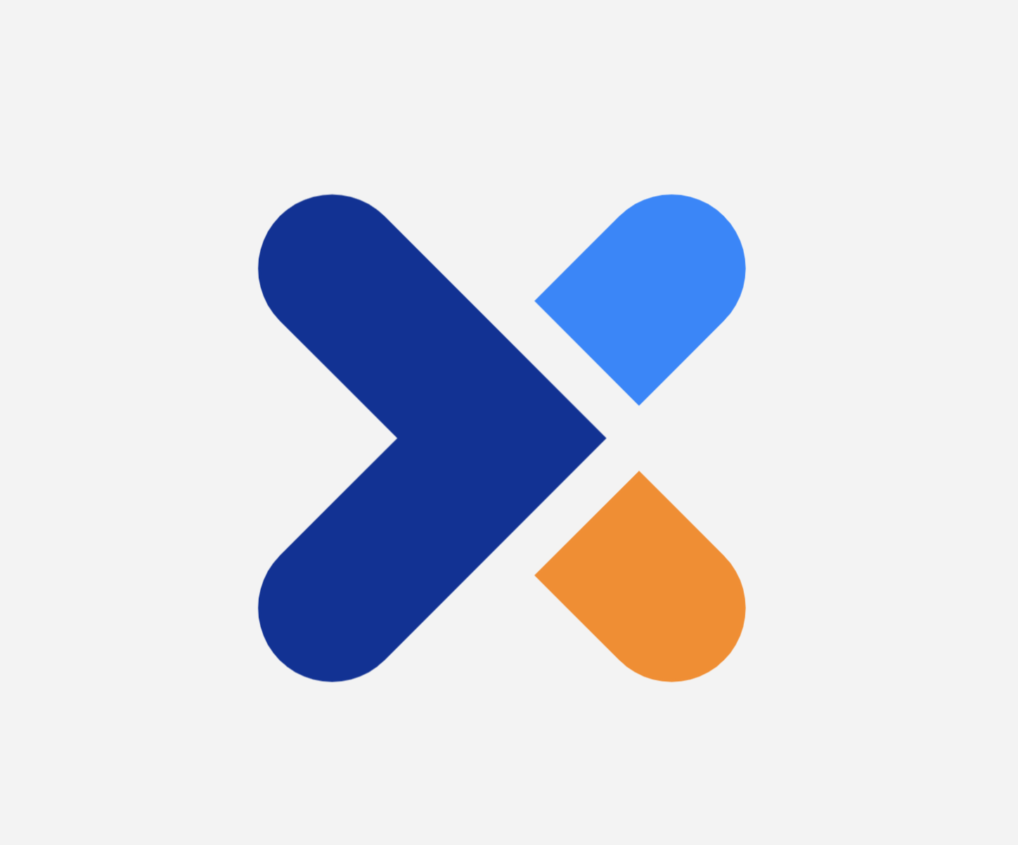 Osirium logo symbol: interlocking blue and orange shapes forming an X