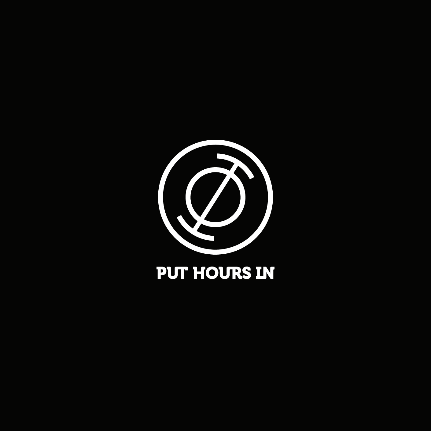 Put Hours In logo reversed out in white on black