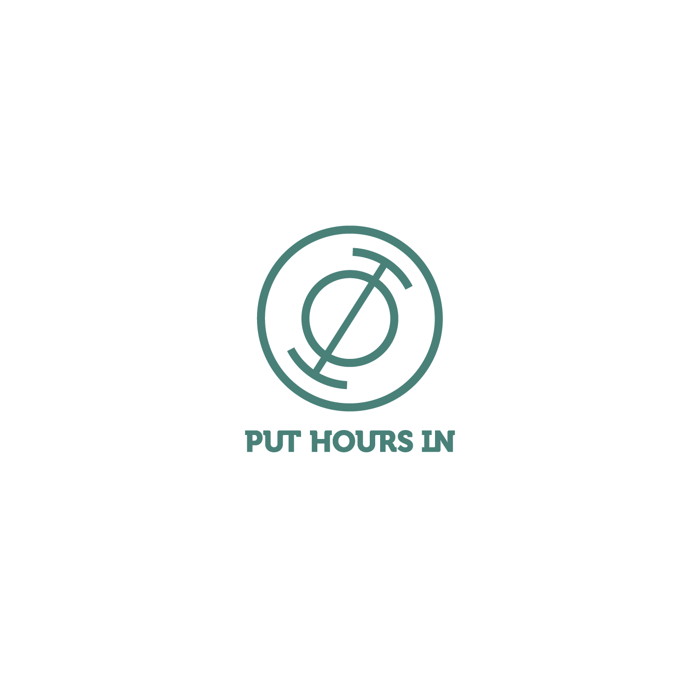 Put Hours In logo in teal on white