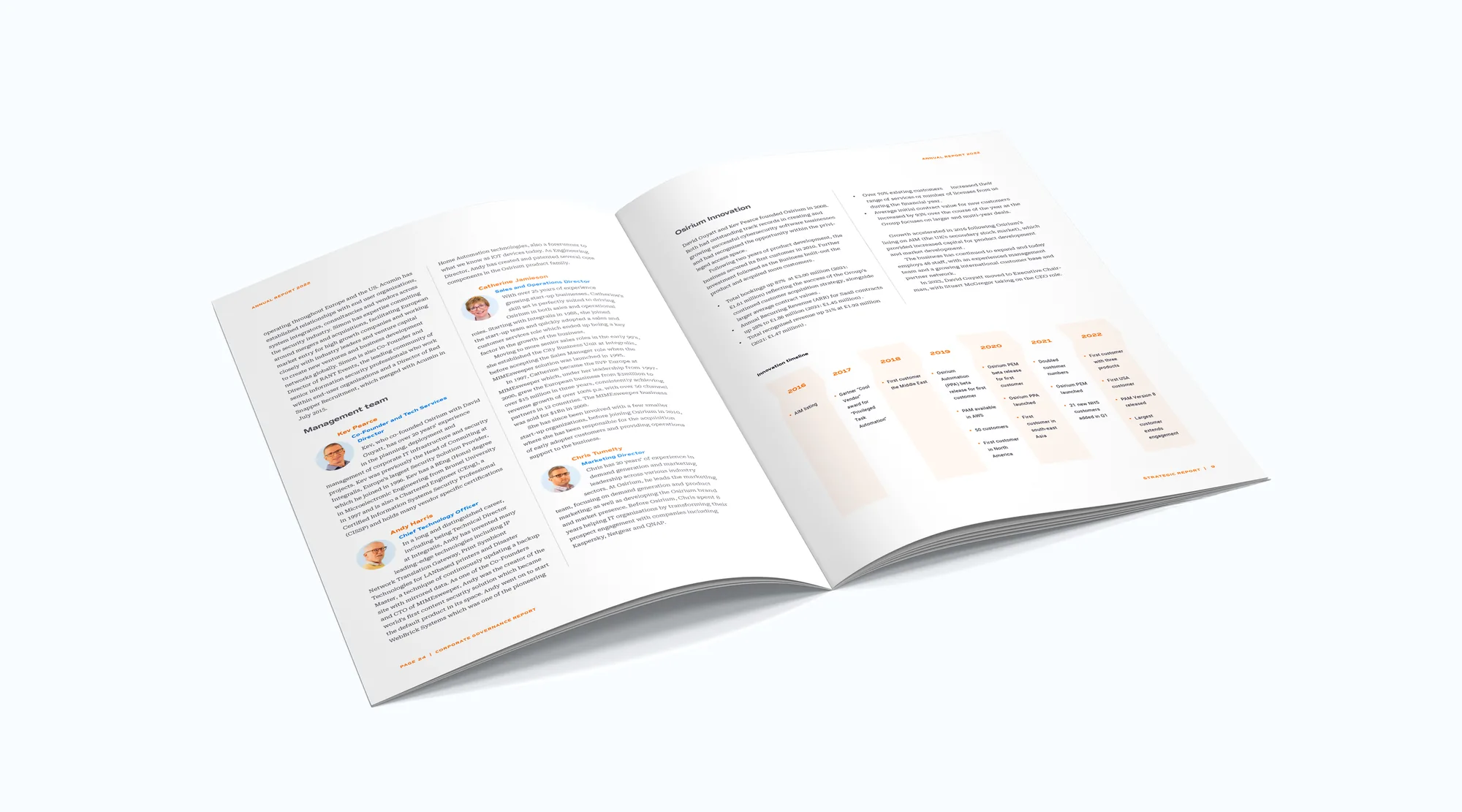 Osirium report spread with profiles and table