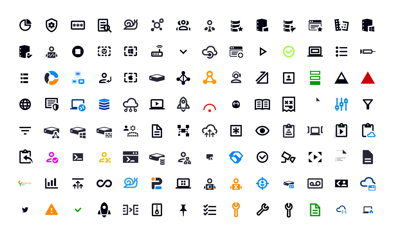 Grid of icons from the Osirium icon set