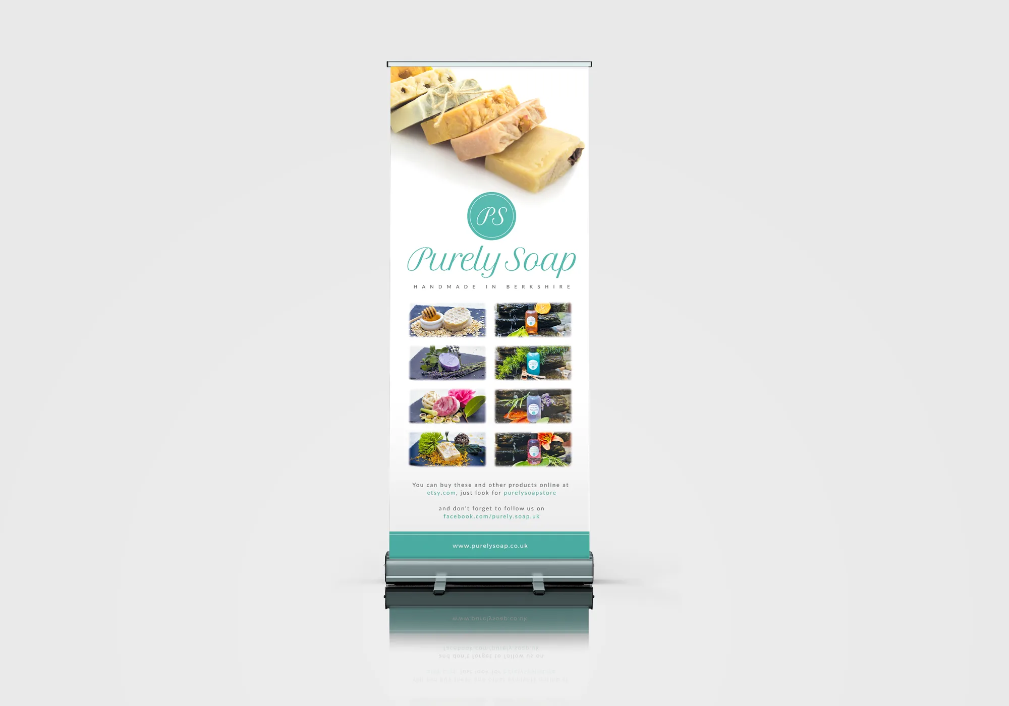 Purely Soap roller banner