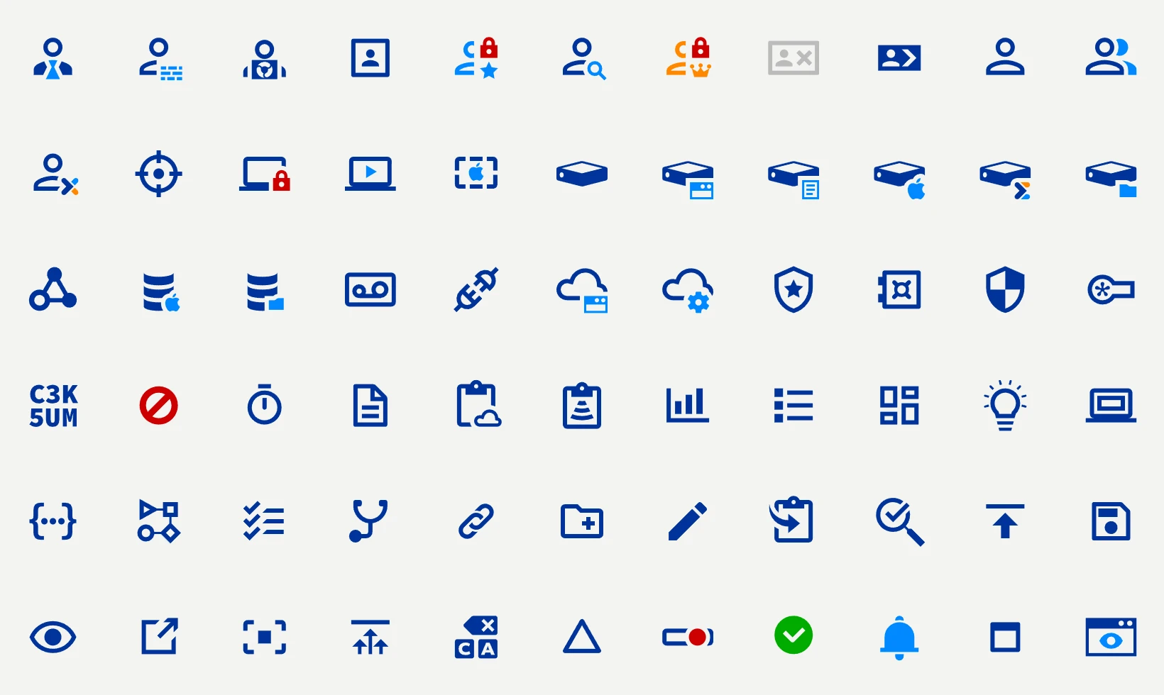 Grid of icons from the Osirium icon set