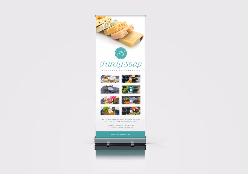 Purely Soap roller banner