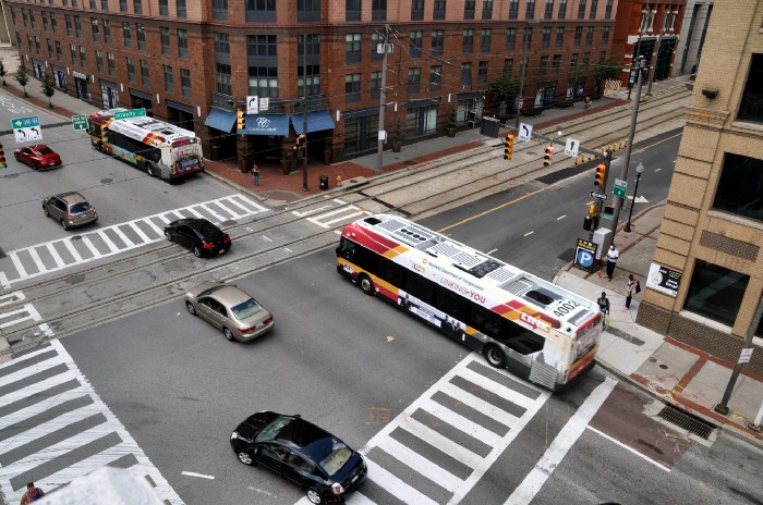 MDOT MTA in Baltimore, MD, operates 750 fixed-route vehicles on 65 routes. Image: BeyondDC