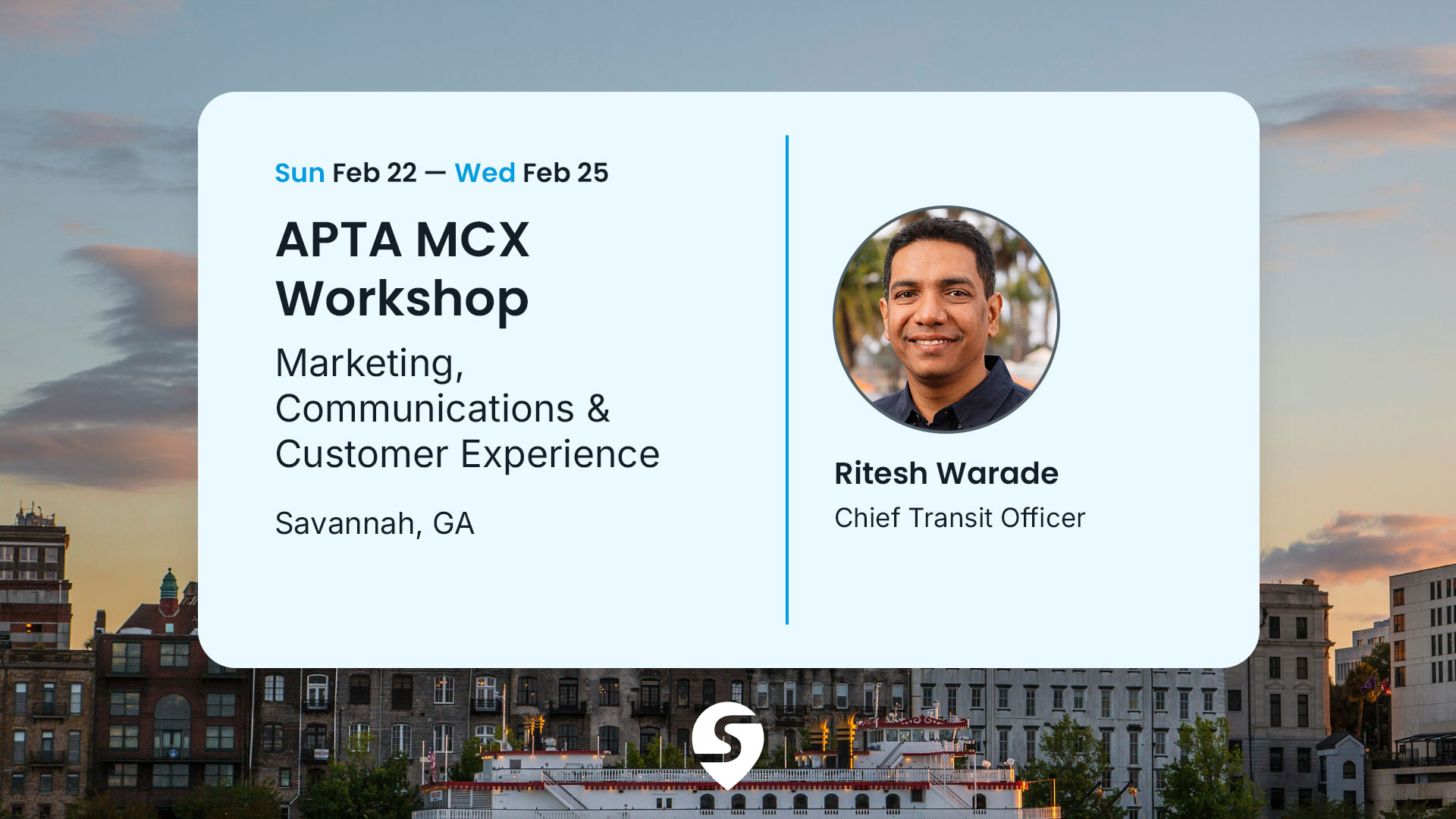 Information about Swiftly at the APTA MCX Workshop in Georgia.