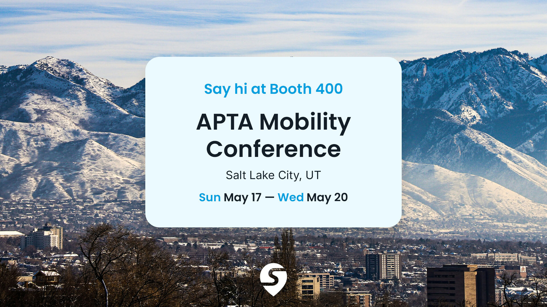 Photo of the Swiftly team with details about APTA Mobility 2026.