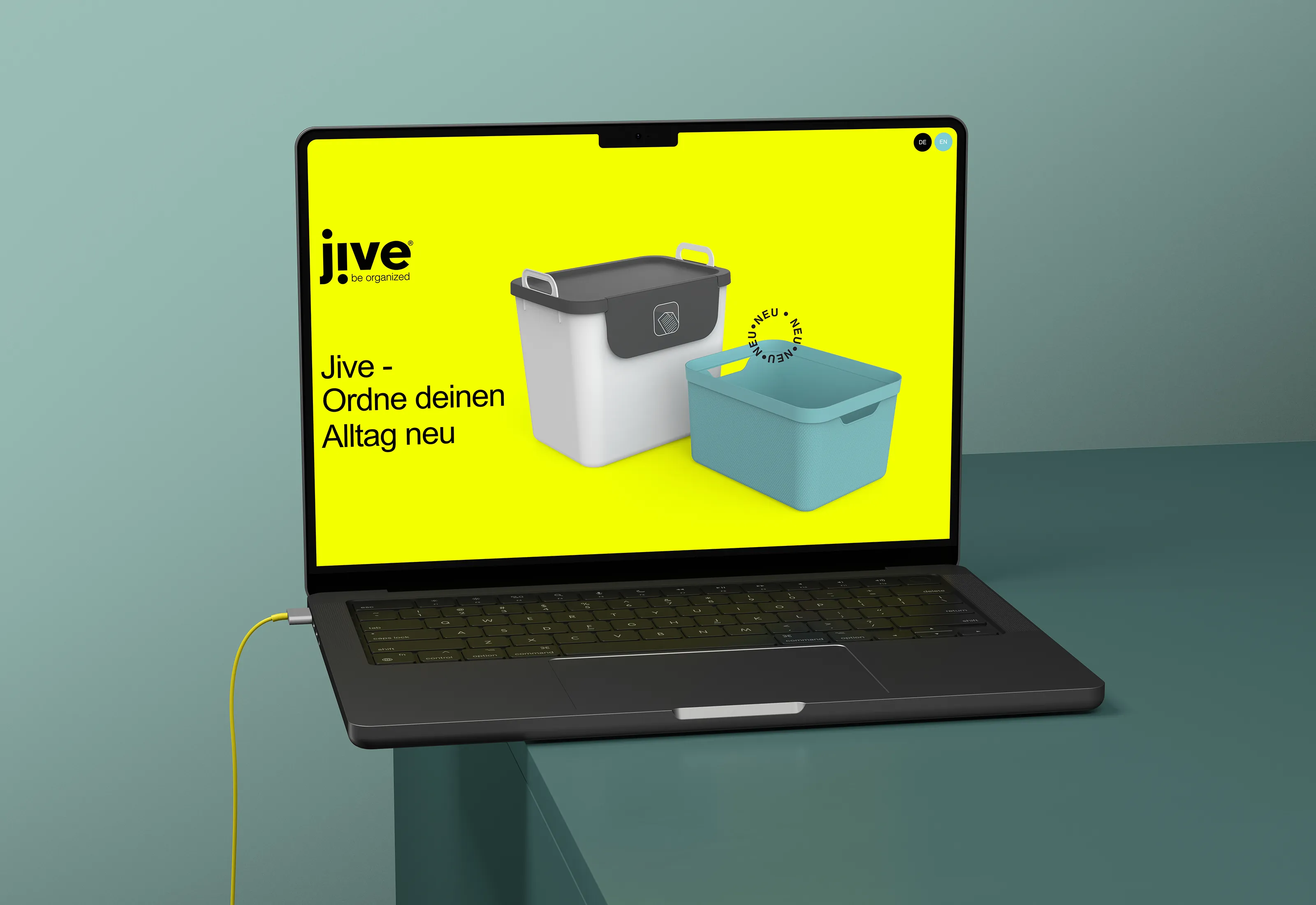 Website auf Laptop