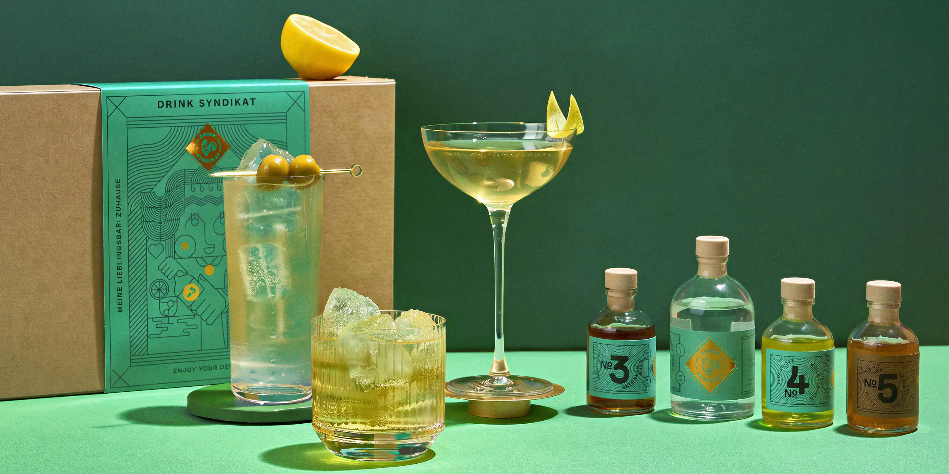Ganzheitliches Packaging-Design und Produkt-Line-up der Drink Syndikat Box