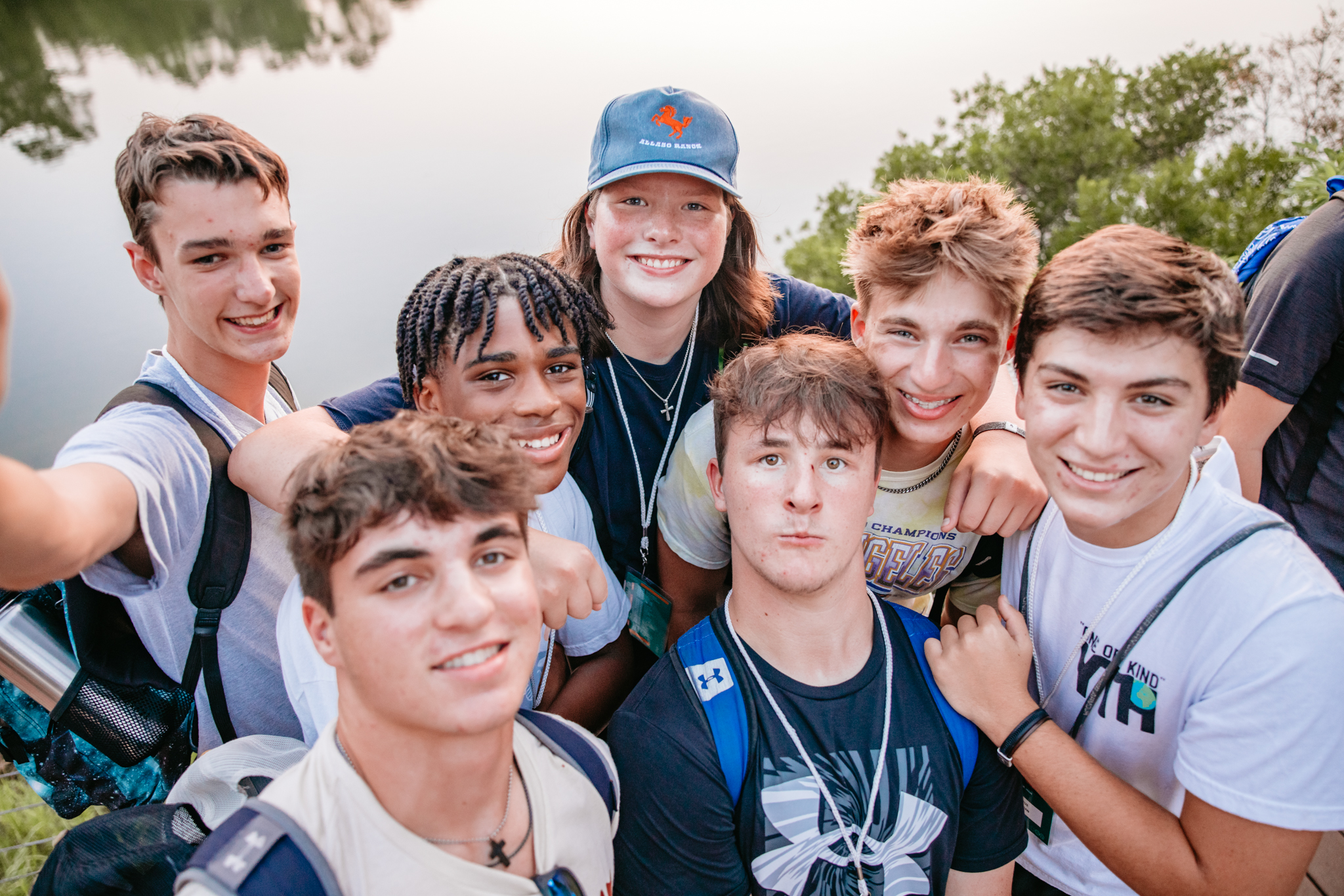 Group of students at sunset