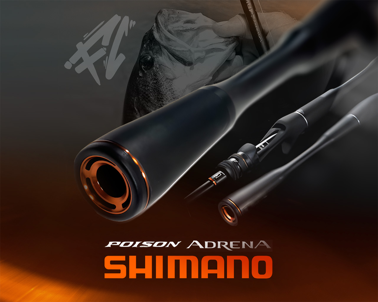 Werbegrafik einer Angelrute für Barsche von Shimano für Fish Candy