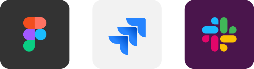 Icons showing Figma, JKIra and Slack