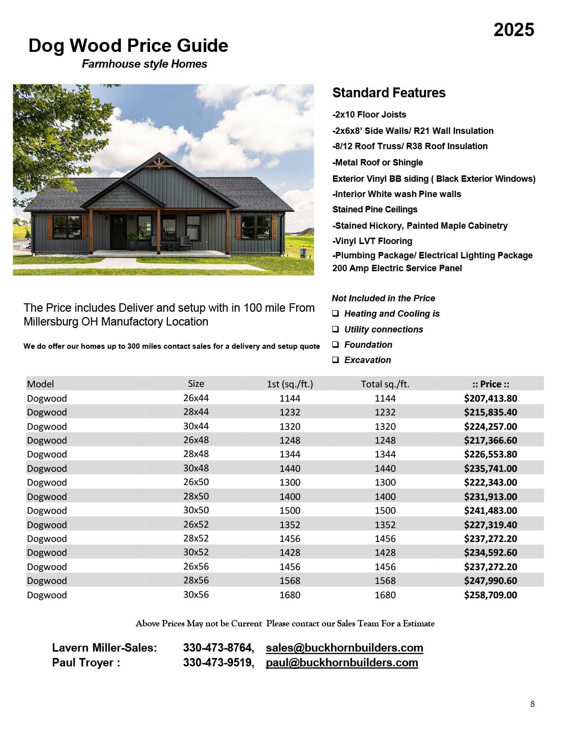 Dogwood Pricing Guide