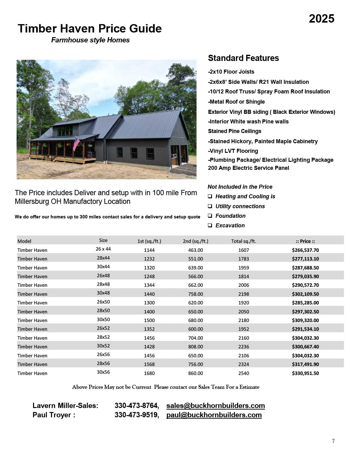 Timber Haven Pricing Guide
