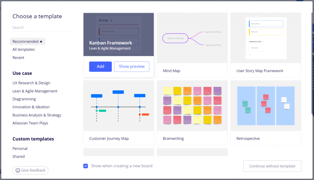 Templates Picker Miro