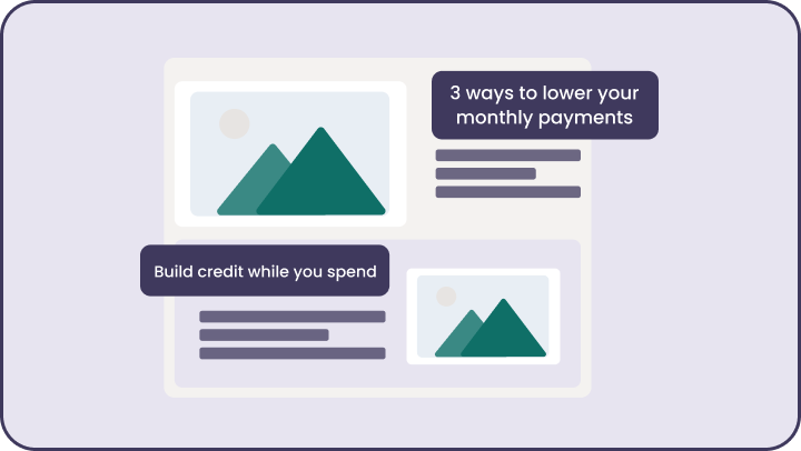 wireframe of a including two pictures placeholders and copy to show a layout