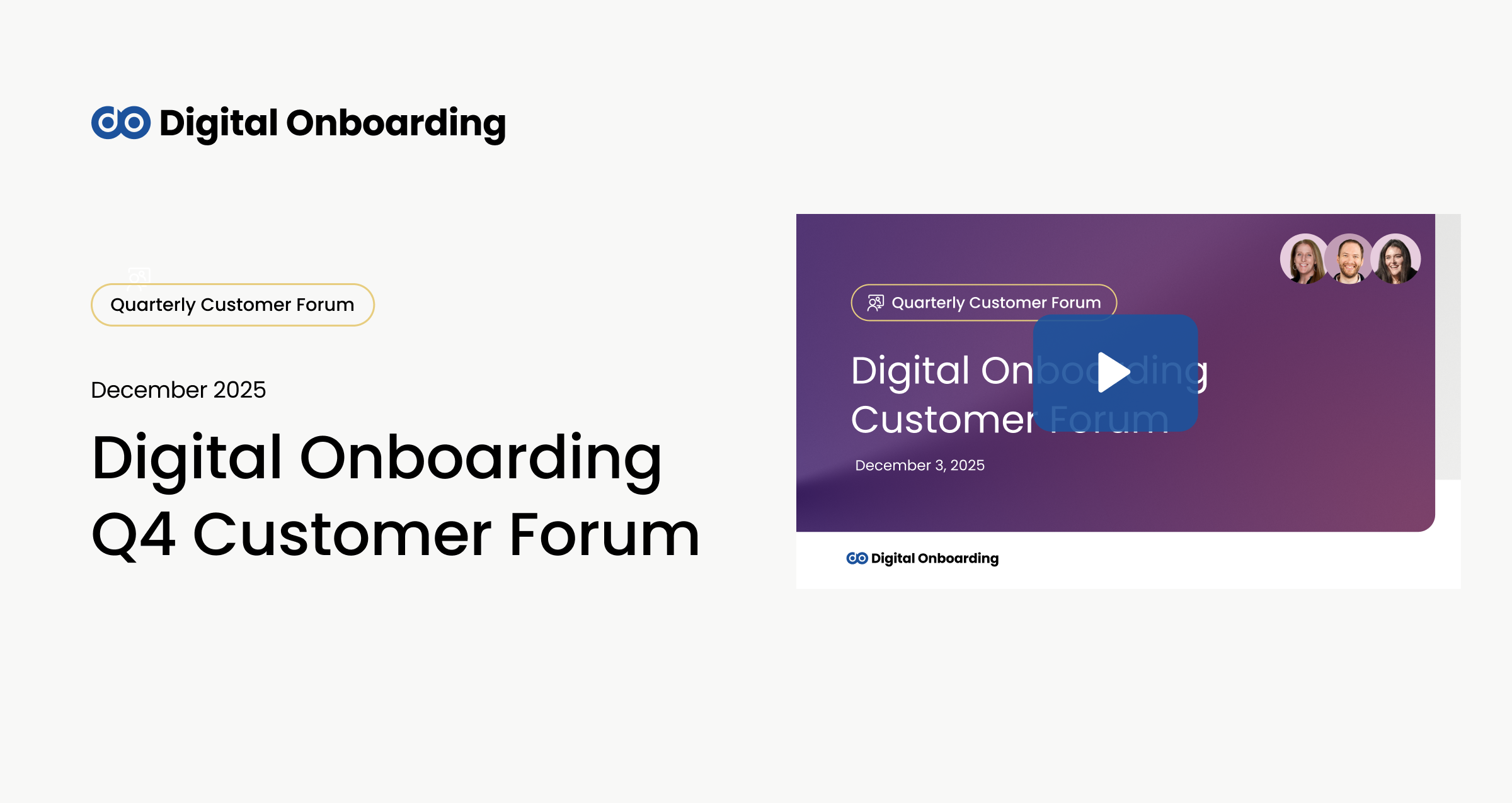 Q4 Customer Forum December 2025 | Digital Onboarding