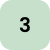 Light green rounded square with the number three in it