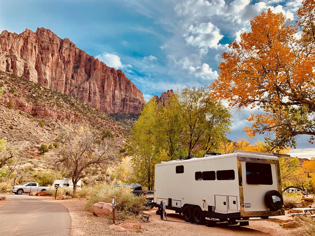 Living Vehicle in front of a mountain