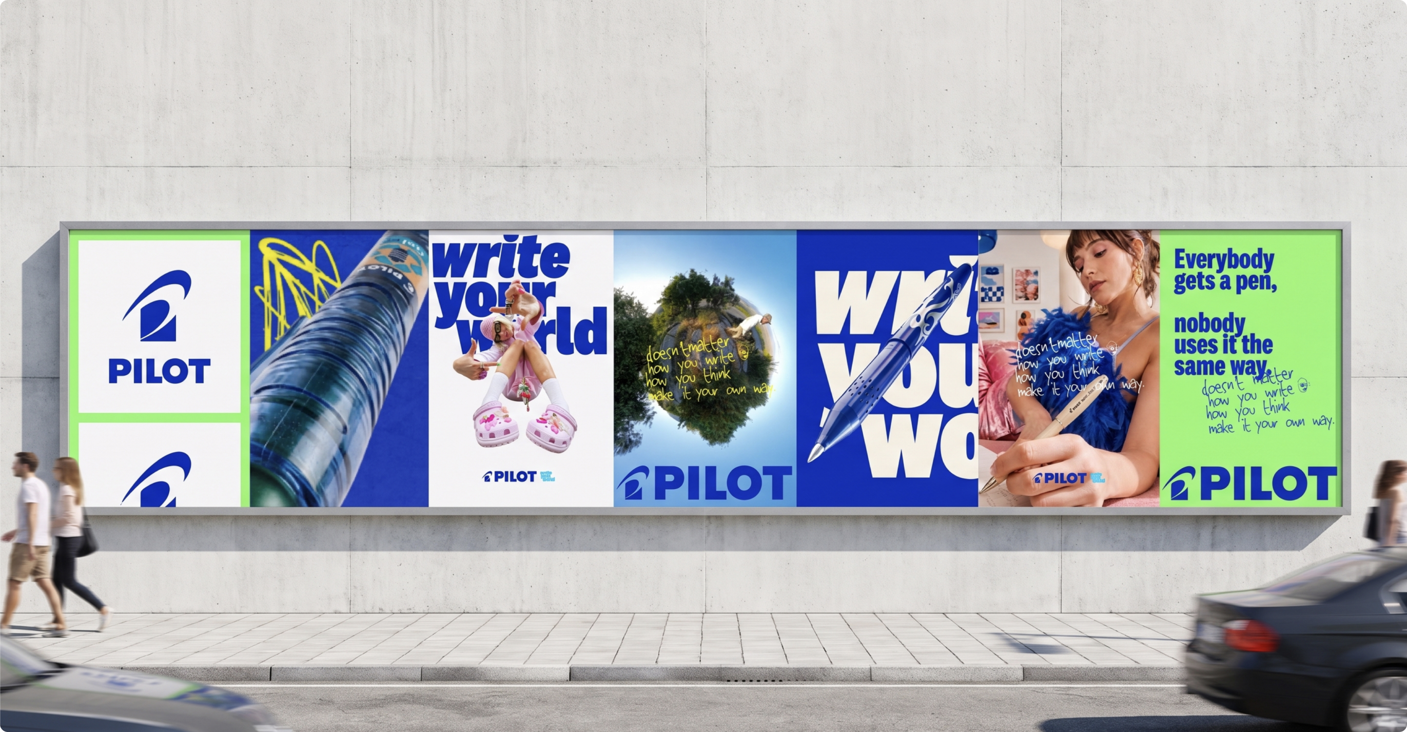Campagne d'affichage Pilot write your world