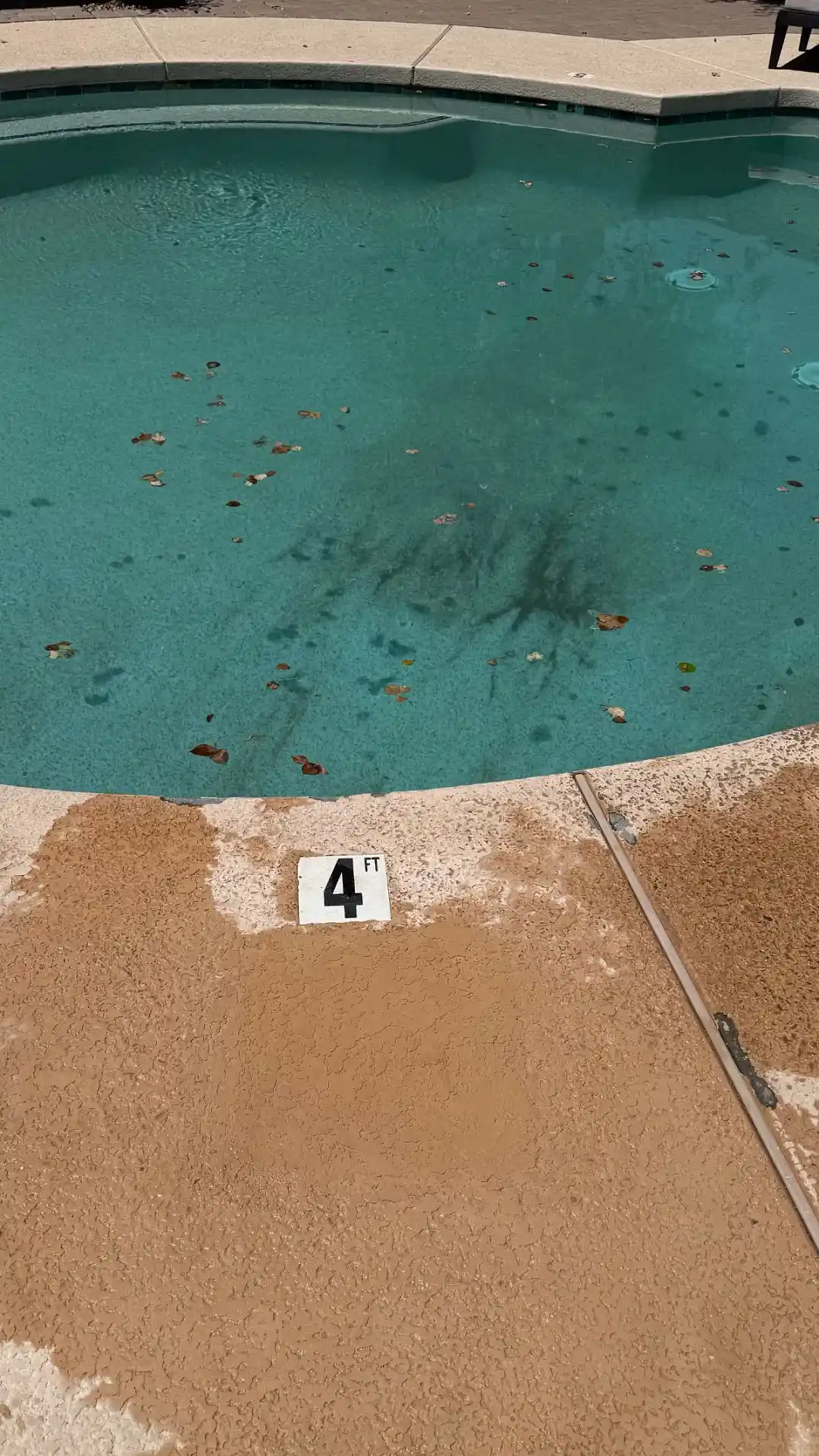 Completed cool deck restoration after underground return line repair in Scottsdale, Arizona