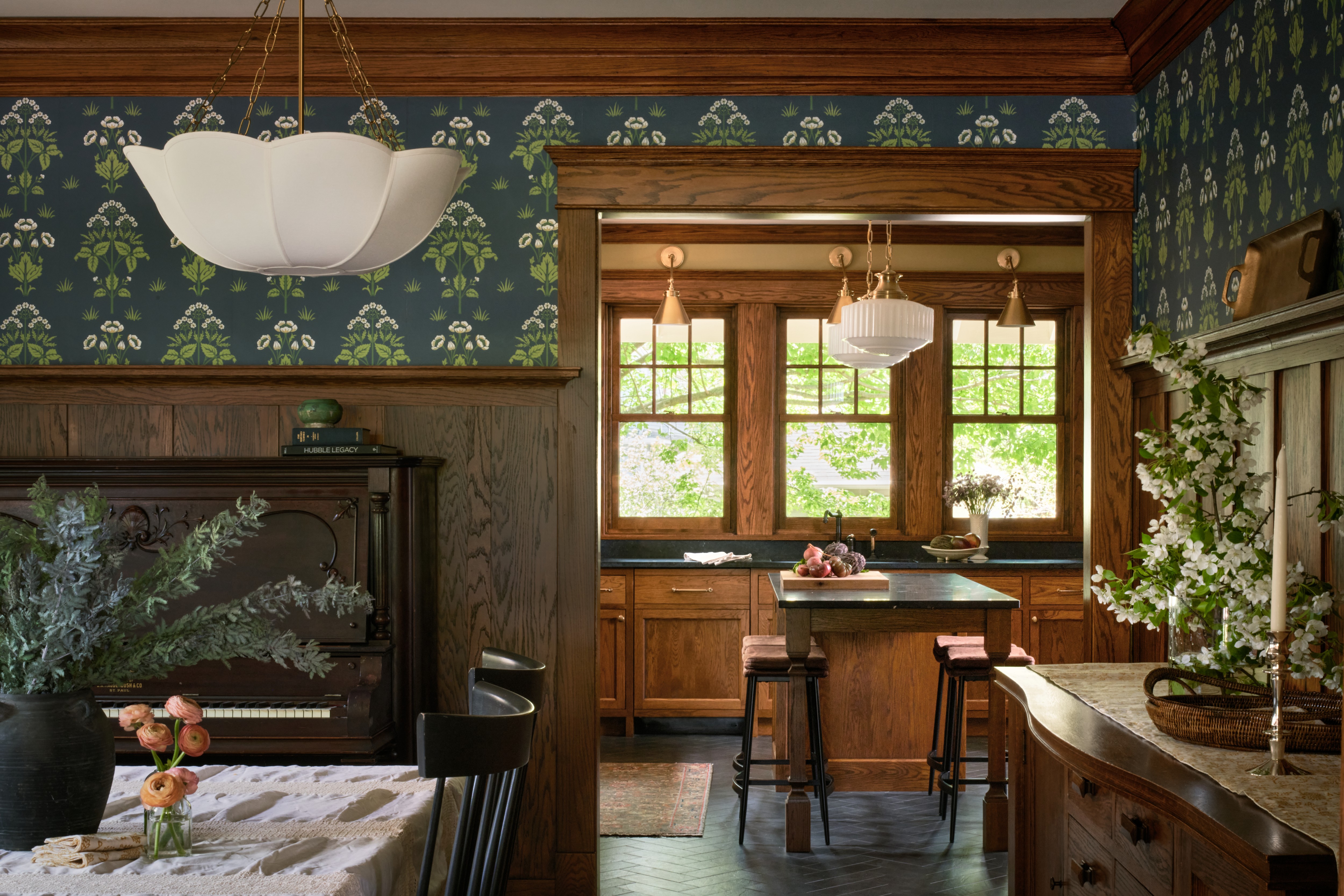 View from the dining room into kitchen