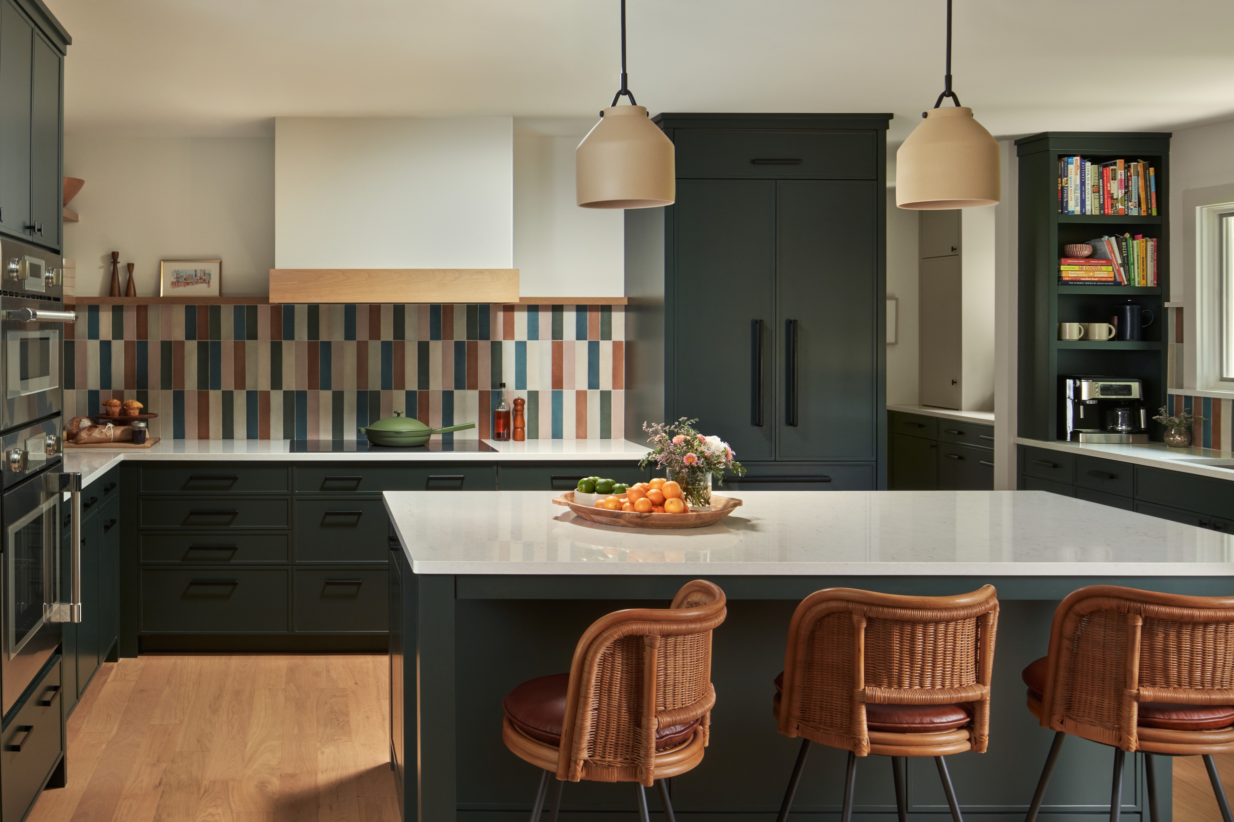 View of the kitchen and kitchen island