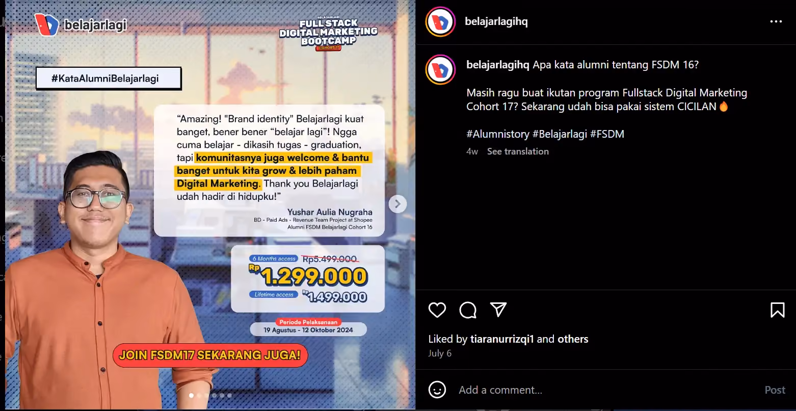contoh copywriting menggunakan testimoni pelanggan