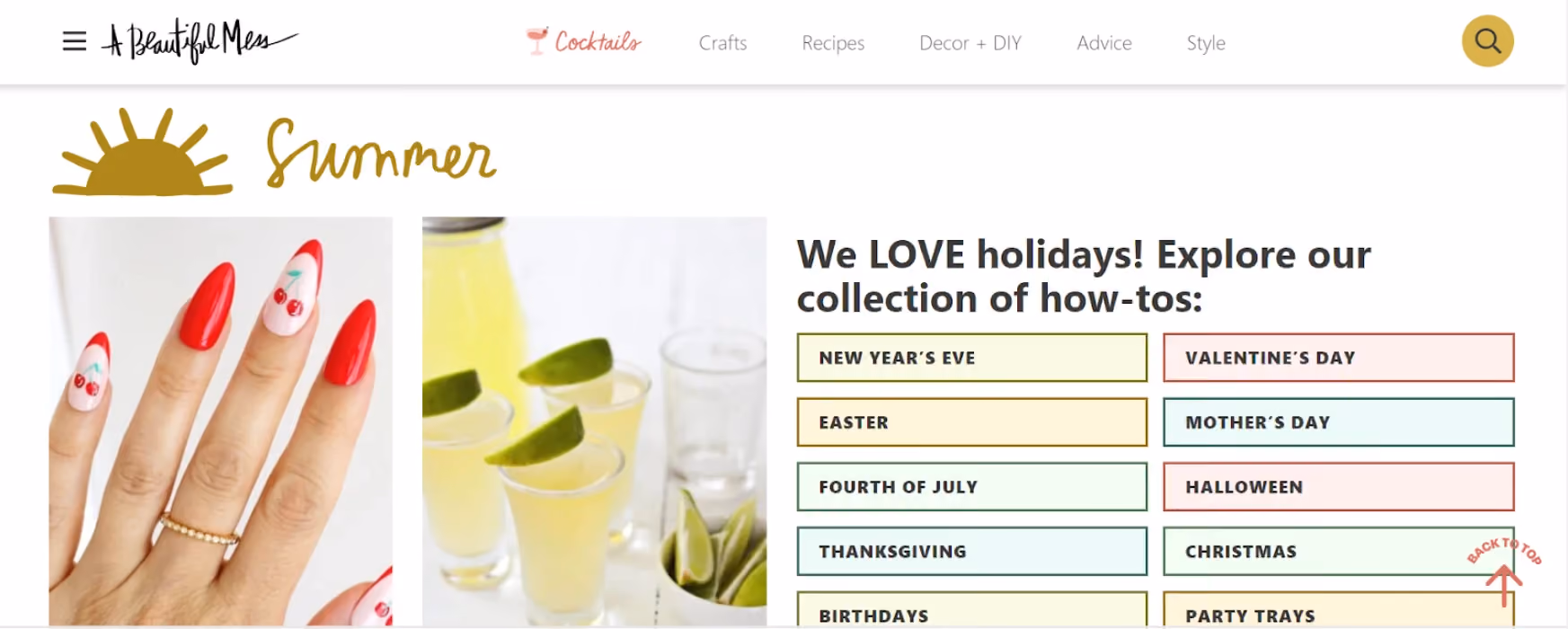 contoh blog keren "a beautiful mess"