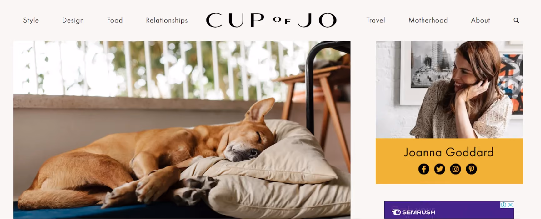 contoh blog keren "cup of jo"