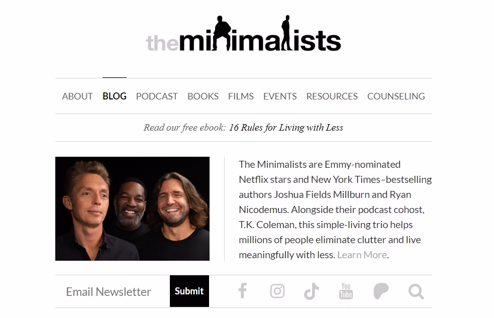 contoh blog keren "the minimalist"