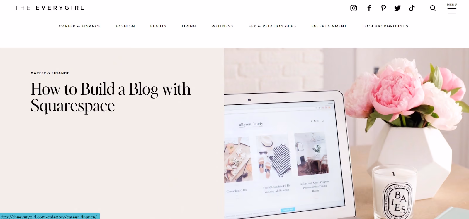 contoh blog keren "the every girl"