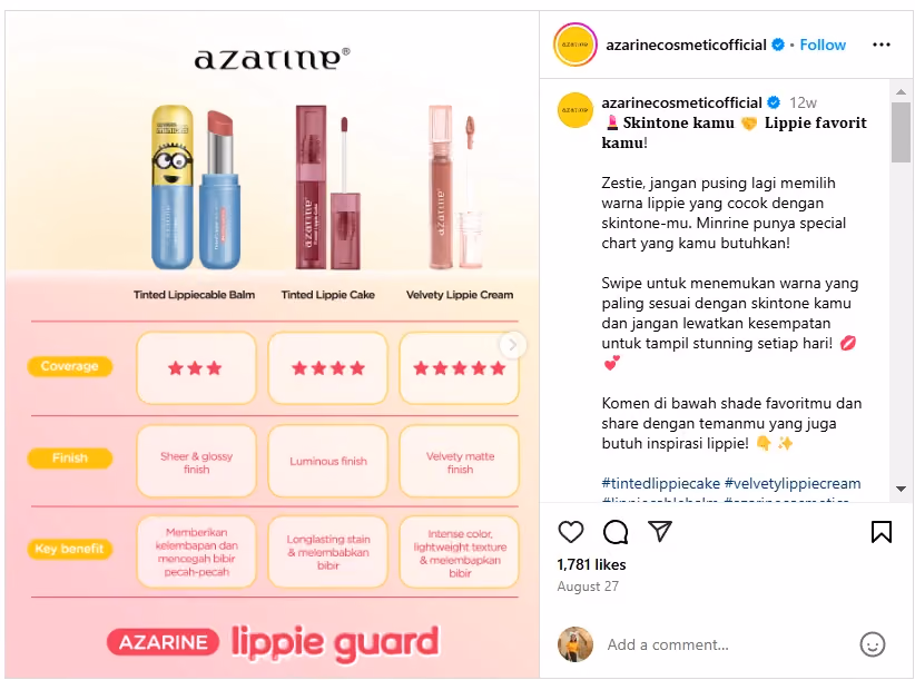 ide konten instagram tentang perbandingan produk