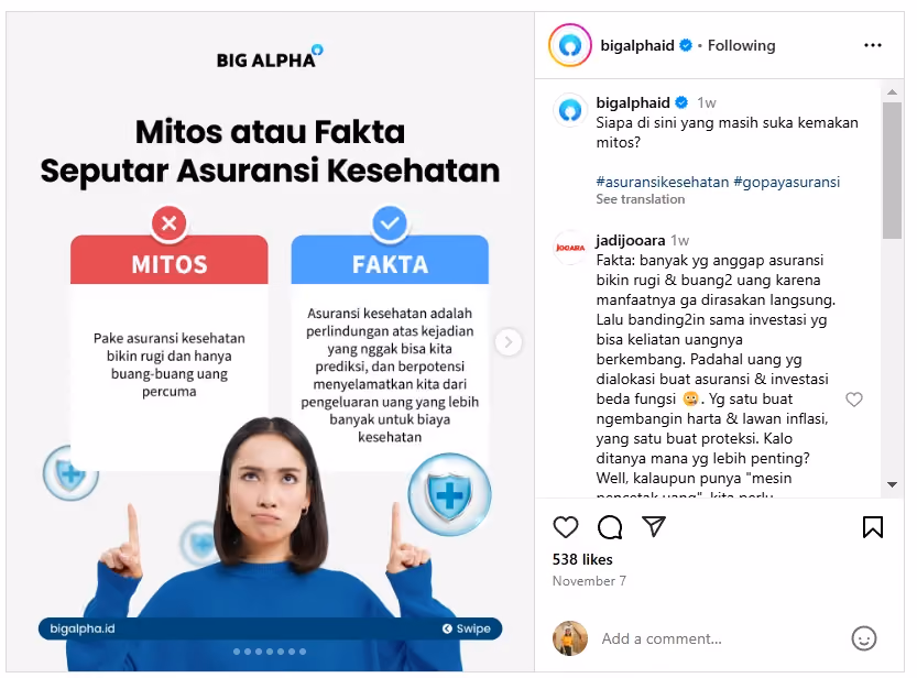 ide konten instagram tentang mitos atau fakta