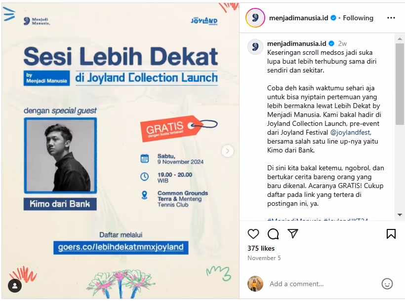 ide konten instagram tentang kegiatan atau acara