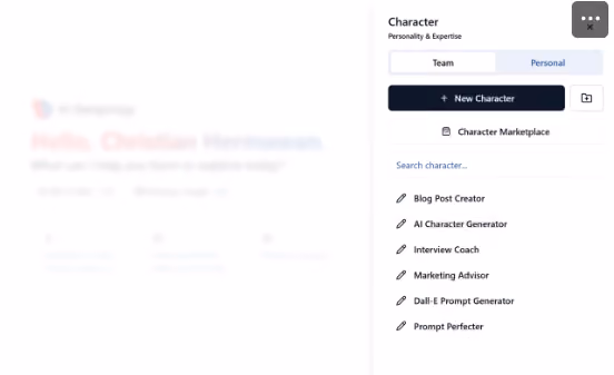 AI character assistant