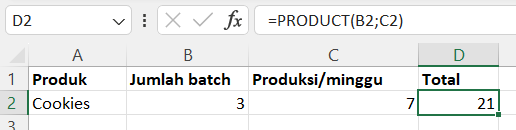 rumus PRODUCT excel