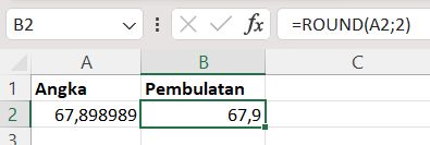 rumus ROUND excel