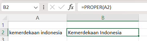rumus PROPER excel