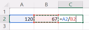 rumus PEMBAGIAN excel