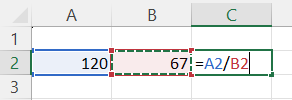 rumus PEMBAGIAN excel