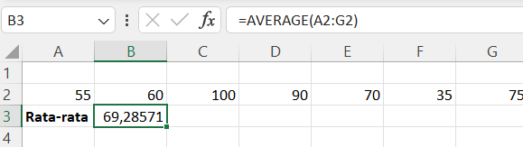 rumus AVERAGE excel