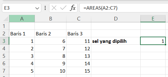 rumus AREAS excel