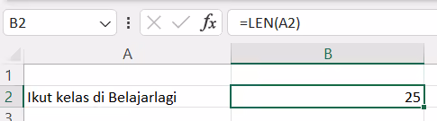 rumus LEN excel