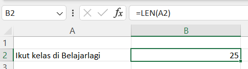 rumus LEN excel